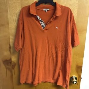 Burberry orange cotton polo sz L